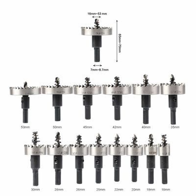 14개 HSS 홀쏘 키트, 최대 2mm 두께 금속 절단용