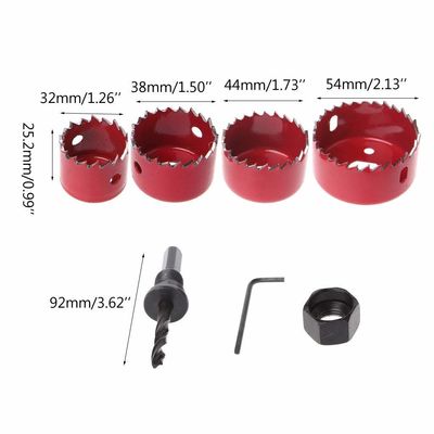 목공용 6개 탄소강 홀쏘 세트 32-54mm