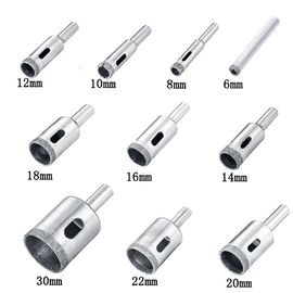 10 PCS 다이아몬드 핵심 조금 세트, 다이아몬드 구멍은 도와 유리제 세라믹 대리석을 위해 장비를 보았습니다